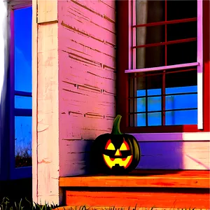 Jack O Lantern On Porch PNG 05252024