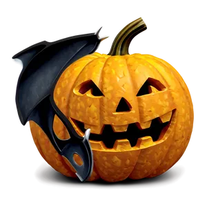 Jack O Lantern With Bats PNG Egp