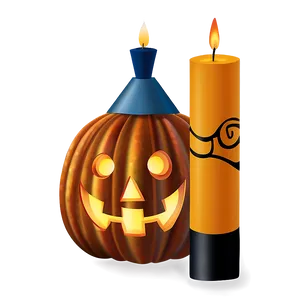 Jack O Lantern With Candle PNG Fwc