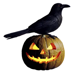 Jack O Lantern With Crow PNG Fqp32