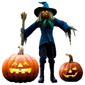 Jack O Lantern With Scarecrow PNG Kwi67 PNG