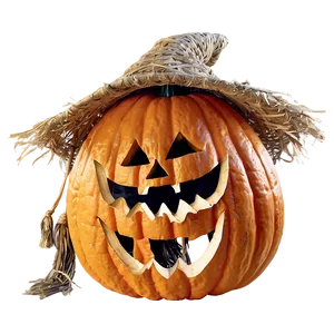 Jack O Lantern With Scarecrow PNG Pvj43 PNG