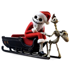 Jack Skellington Santa Sleigh PNG Atg