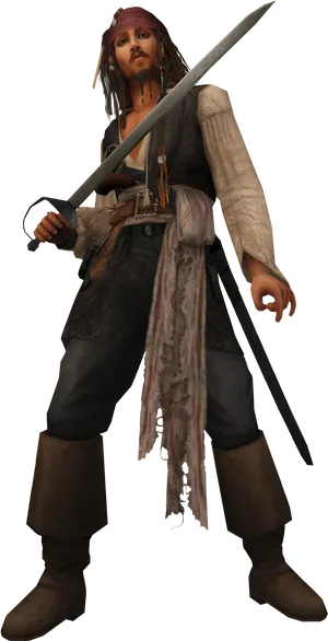 Jack Sparrow Pose With Sword PNG image