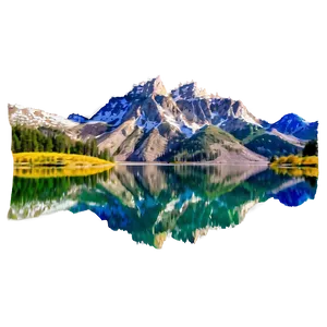 Jackson Lake Reflection Wyoming Png 06252024 PNG image