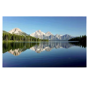 Jackson Lake Reflection Wyoming Png 06252024 PNG image