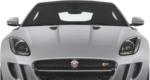 Jaguar F Type Front View Silver PNG image