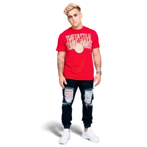 Jake Paul Red Shirt Pose PNG
