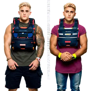 Jake Paul Twin Poses With Training Gear PNG