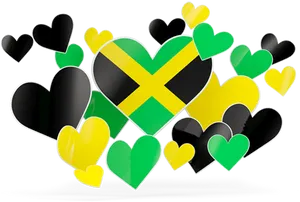 Jamaican Heart Celebration PNG image