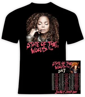 Janet Jackson Stateofthe World Tour T Shirt2017 PNG image