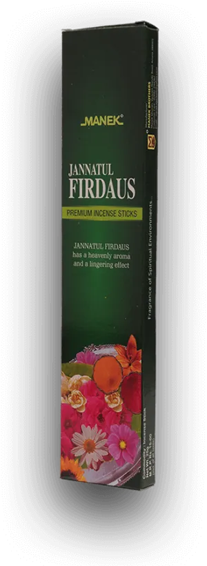 Jannatul Firdaus Incense Sticks Packaging PNG image