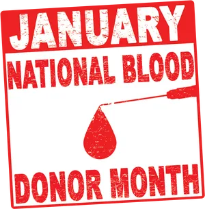 January National Blood Donor Month Poster PNG image