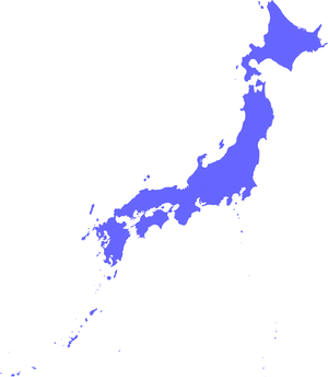 Japan Map Silhouette Blueon Gray PNG image