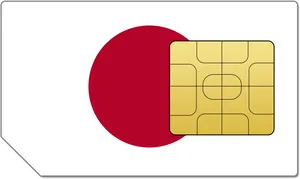 Japan S I M Card Flag Design PNG image