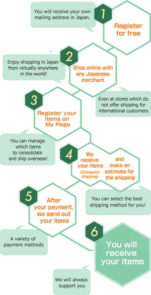 Japan Shopping Service Process Infographic