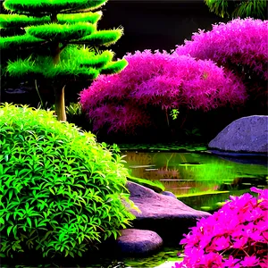 Japanese Garden Shrubs PNG 23