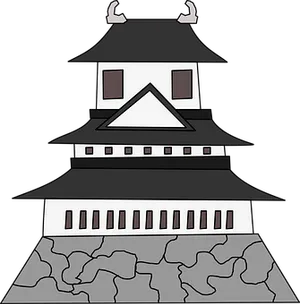 Japanese Style Castle Illustration PNG image
