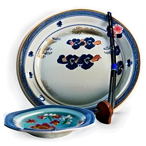 Japanese Style Plates PNG Nhm PNG