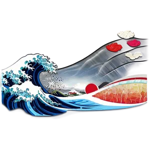 Japanese Wave Background Png 06242024 PNG image