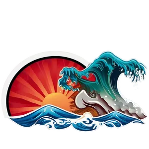 Japanese Wave Background PNG 06242024