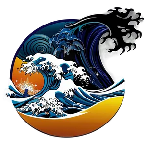 Japanese Wave Background Png Dfg66 PNG image