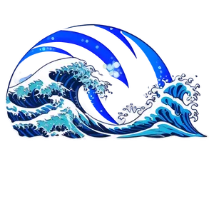 Japanese Wave Circle PNG Eom