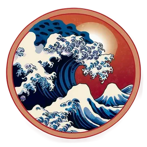 Japanese Wave Circle Png Nxt68 PNG image