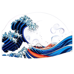 Japanese Wave Outline PNG 06242024