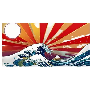 Japanese Wave Outline PNG 06242024
