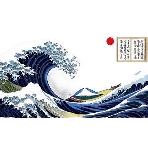 Japanese Wave Print PNG Ban58