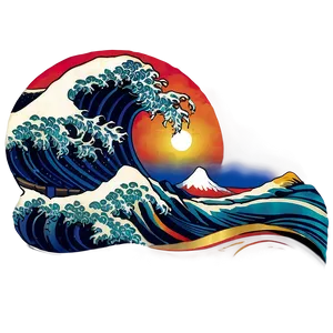 Japanese Wave Sunset Png 46 PNG image