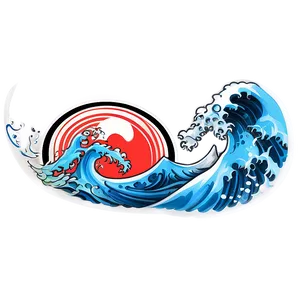 Japanese Wave Tattoo Design PNG Fku26 PNG