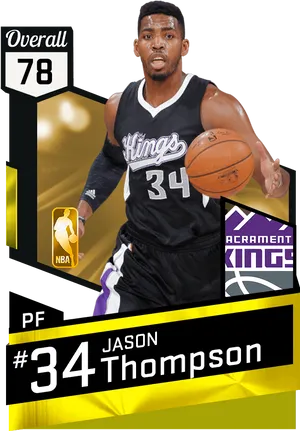 Jason Thompson Sacramento Kings Basketball Card PNG image