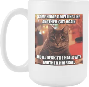 Jealous Cat Meme Mug PNG image