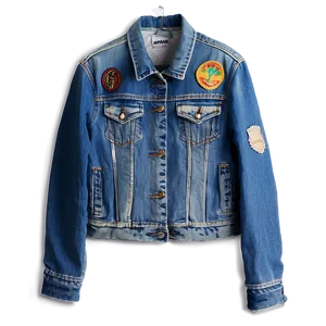 Jean Jacket With Patches Png Bjx40 PNG image