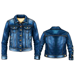 Jean Jacket With Pleats PNG 06132024
