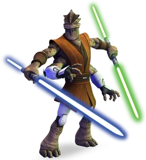 Jedi Master With Blue Lightsaber