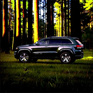 Jeep Grand Cherokee In Forest Trail PNG 06292024