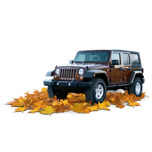 Jeep In Autumn Forest PNG 17