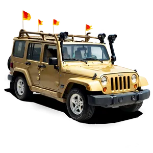 Jeep In Desert Landscape PNG Sct