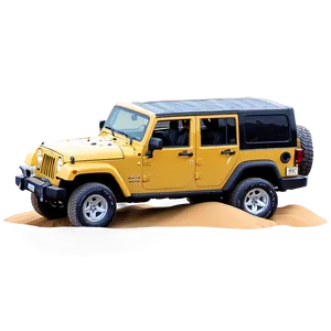 Jeep On Golden Sand Dunes Png Ron PNG image