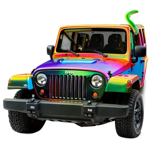 Jeep Wave Colorful Artwork PNG 18