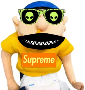 Jeffy Puppet With Alien Sunglasses PNG image
