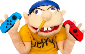 Jeffy Puppet With Game Controllers PNG image