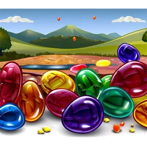 Jellybean Landscape Scene Png 06262024 PNG image