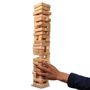 Jenga Tower Mid-game Png 06112024 PNG image