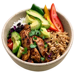 Jerk Chicken Burrito Bowl PNG 10