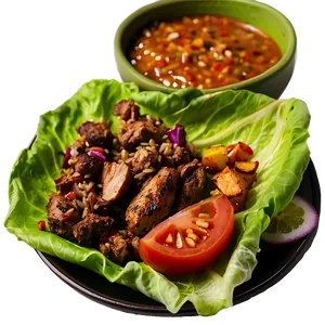 Jerk Chicken Lettuce Wraps Png Thf2 PNG image