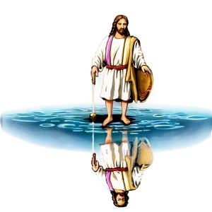 Jesus And Peter Walking On Water PNG 99 PNG